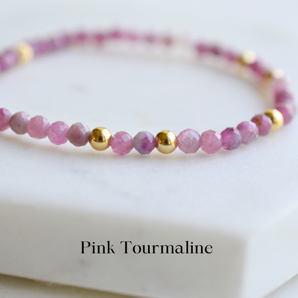 Dainty Gemstone Stacking Bracelet - Pink Moon Jewelry 
