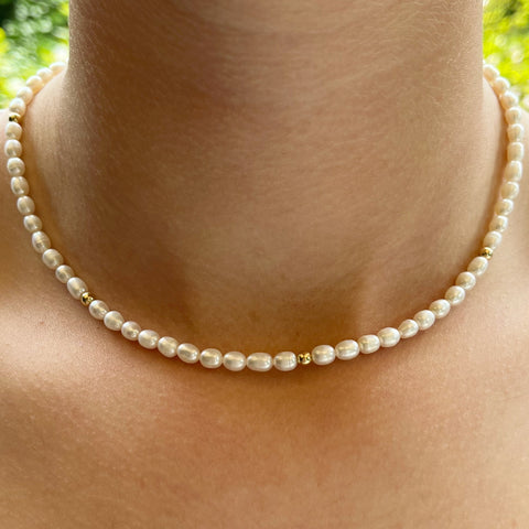 Pearl Choker Necklace - Pink Moon Jewelry 