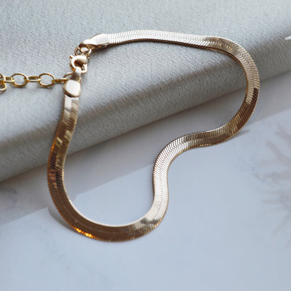 Herringbone Bracelet - Gold - Pink Moon Jewelry 