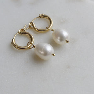 Pearl Huggie Earrings - Pink Moon Jewelry 