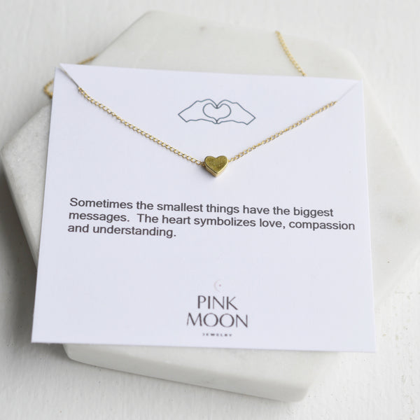 Tiny Heart Necklace - Pink Moon Jewelry 