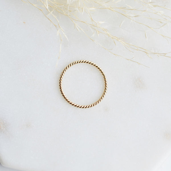 Gold Twist Stacking Ring - Pink Moon Jewelry 
