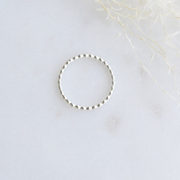 Silver Droplet Stacking Ring - Pink Moon Jewelry 