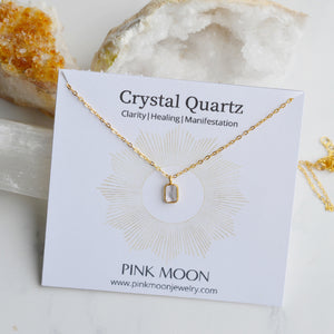 Crystal Quartz Energy Necklace - Pink Moon Jewelry 