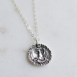 Scorpio - Silver Zodiac Coin Necklace - Pink Moon Jewelry 