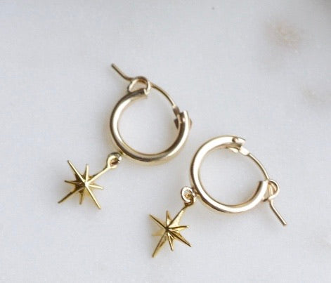 Starlight Gold Huggie Earrings - Pink Moon Jewelry 