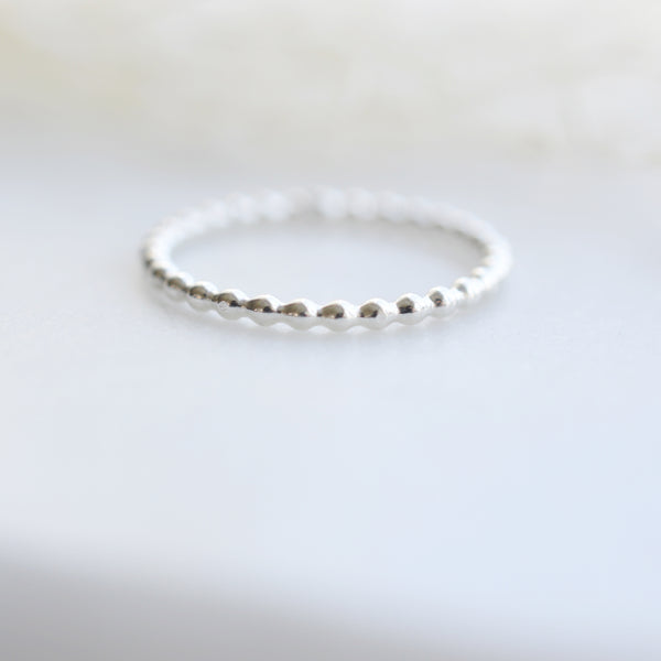 Silver Droplet Stacking Ring - Pink Moon Jewelry 