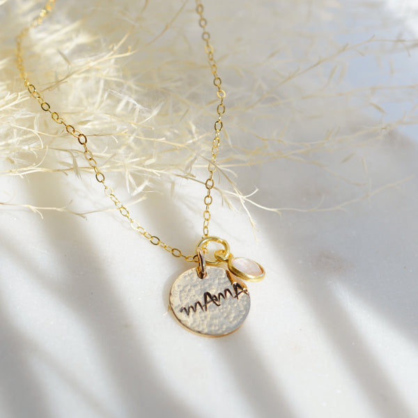 MAMA Gold Necklace - Pink Moon Jewelry 