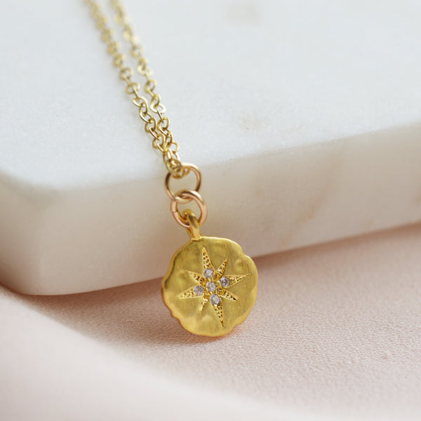 North Star Coin Necklace - Pink Moon Jewelry 