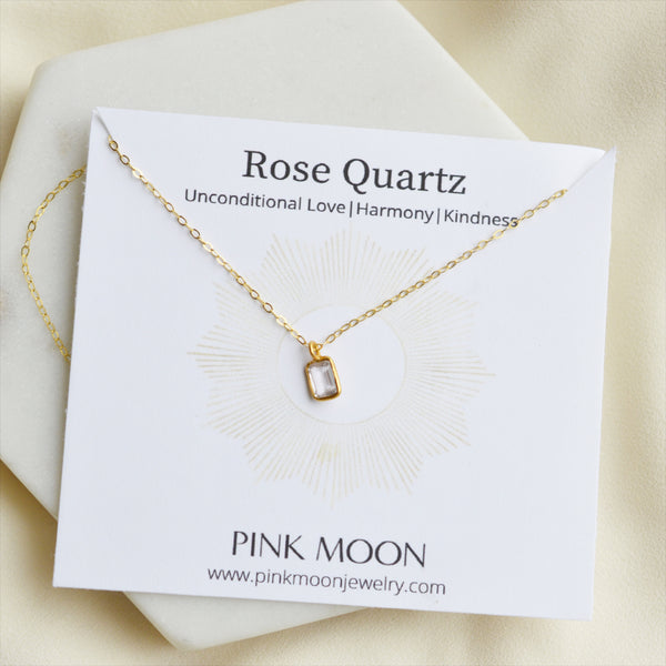 Rose Quartz Energy Necklace - Pink Moon Jewelry 