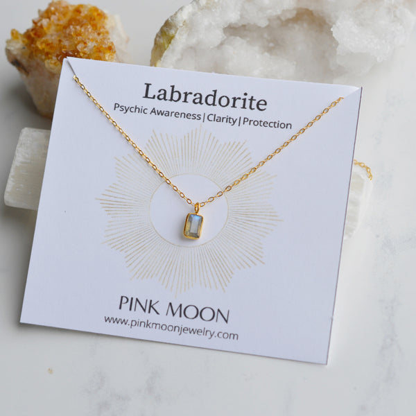 Labradorite Energy Necklace - Pink Moon Jewelry 