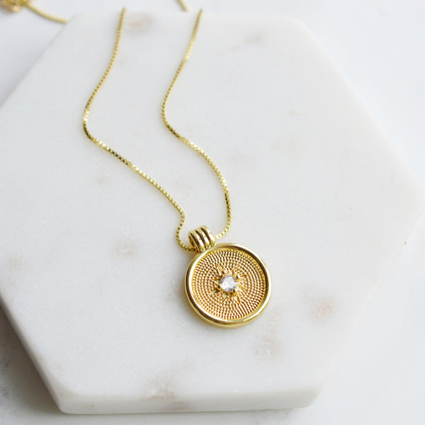 Compass Necklace - Pink Moon Jewelry 