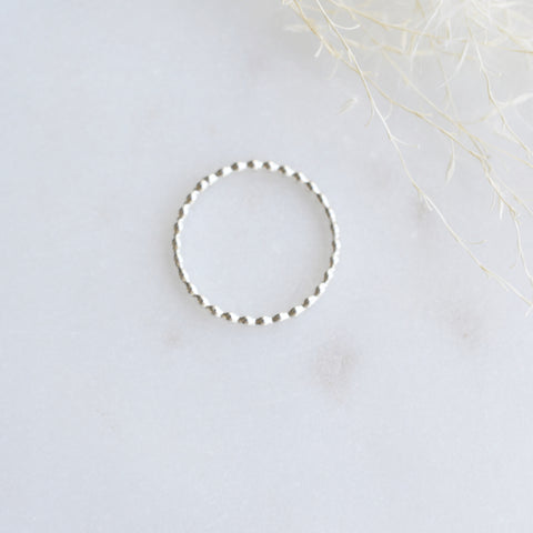 Hammered Silver Droplet Ring - Pink Moon Jewelry 