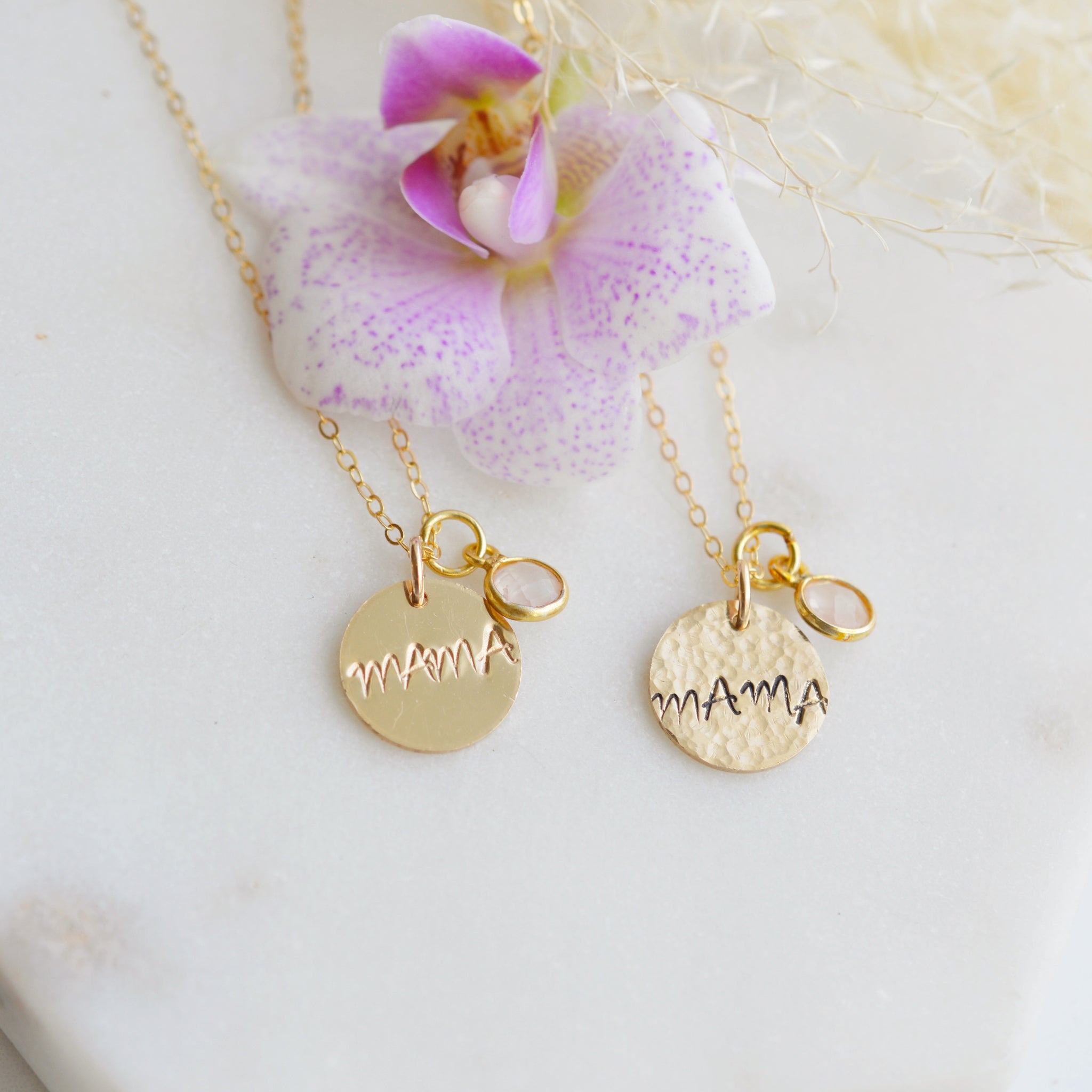 MAMA Gold Necklace - Pink Moon Jewelry 