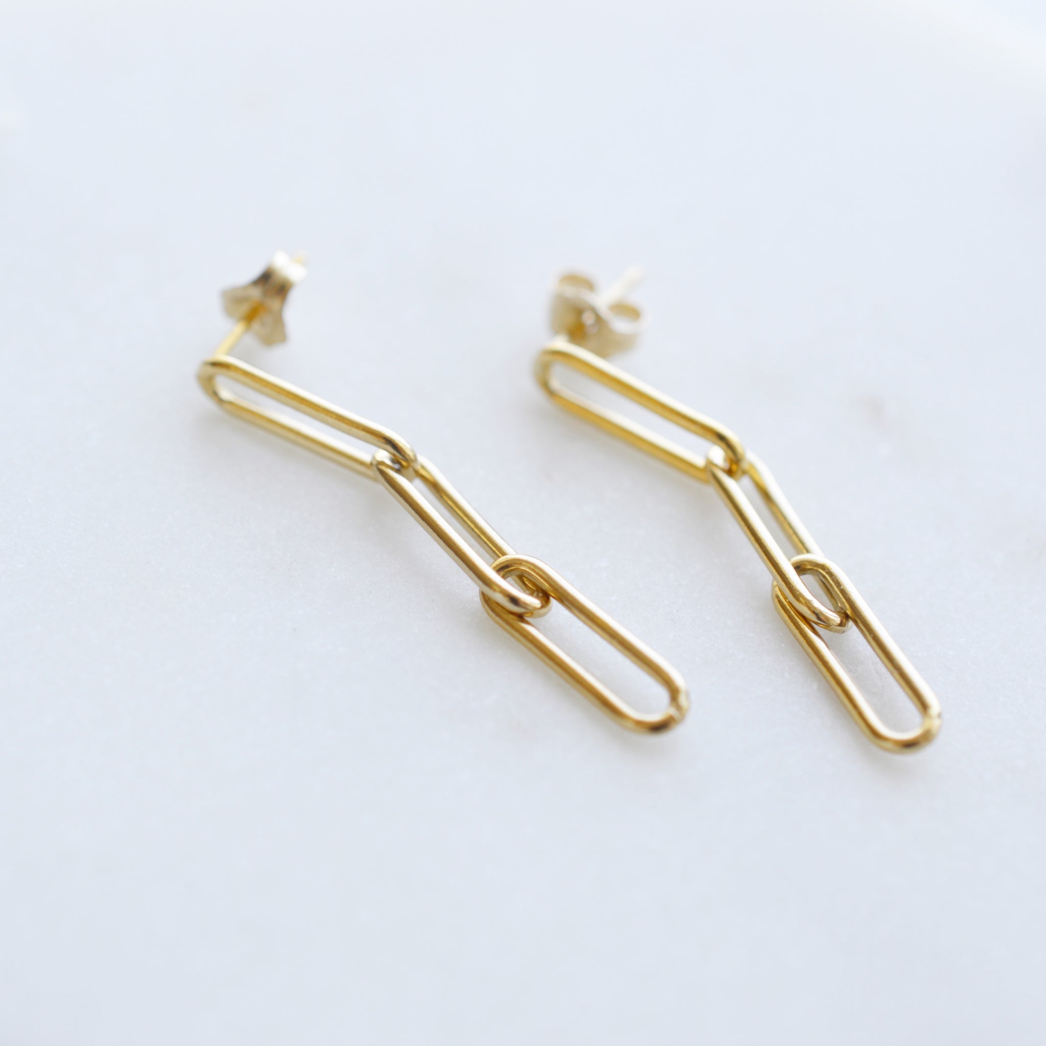 Paperclip Link Earrings - Pink Moon Jewelry 
