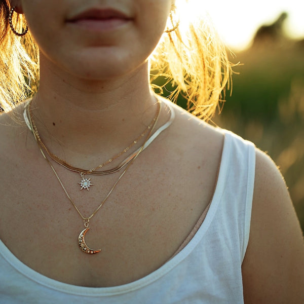 Herringbone Necklace - Pink Moon Jewelry 
