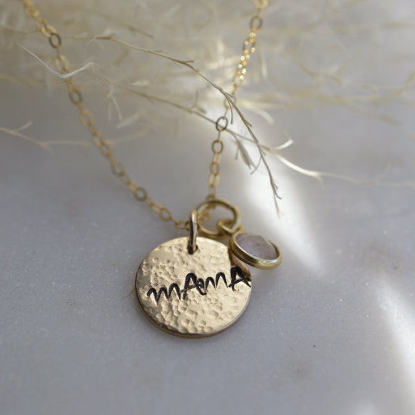 MAMA Gold Necklace - Pink Moon Jewelry 