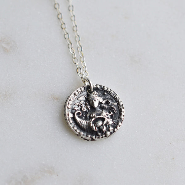 Virgo - Silver Zodiac Coin Necklace - Pink Moon Jewelry 