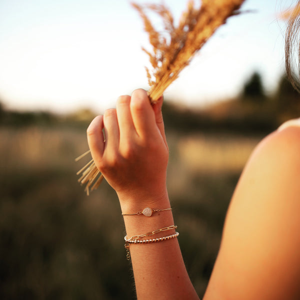 Gold Paperclip Chain Bracelet - Pink Moon Jewelry 