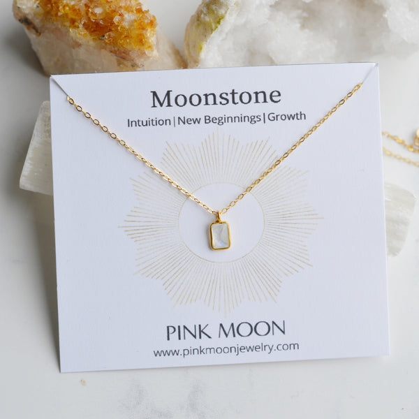Moonstone Energy Necklace - Pink Moon Jewelry 