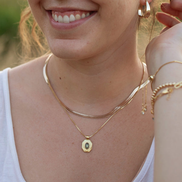 Herringbone Necklace - Pink Moon Jewelry 